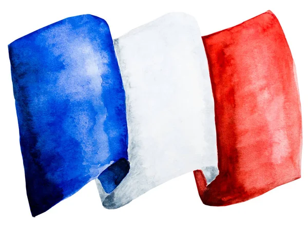 Franska Flaggan Vackert Patriotiskt Kort Närbild Uppifrån Nationellt Semesterkoncept Grattis — Stockfoto