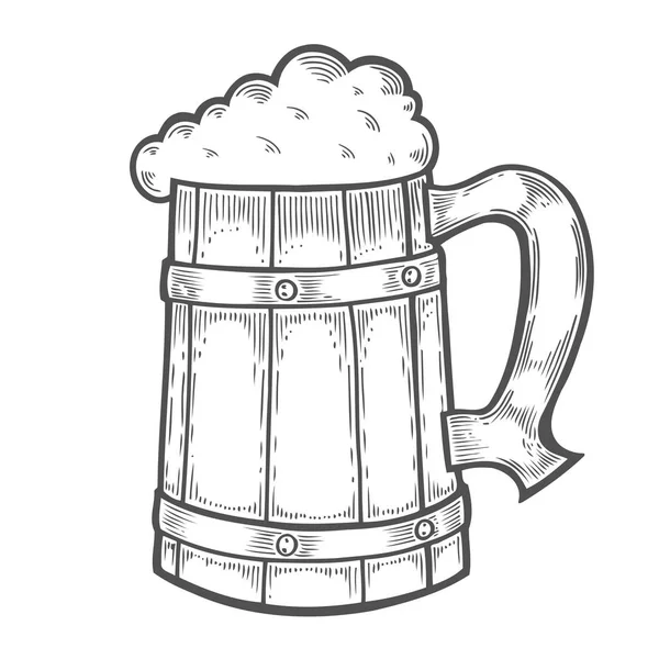 Bière artisanale en bois — Image vectorielle