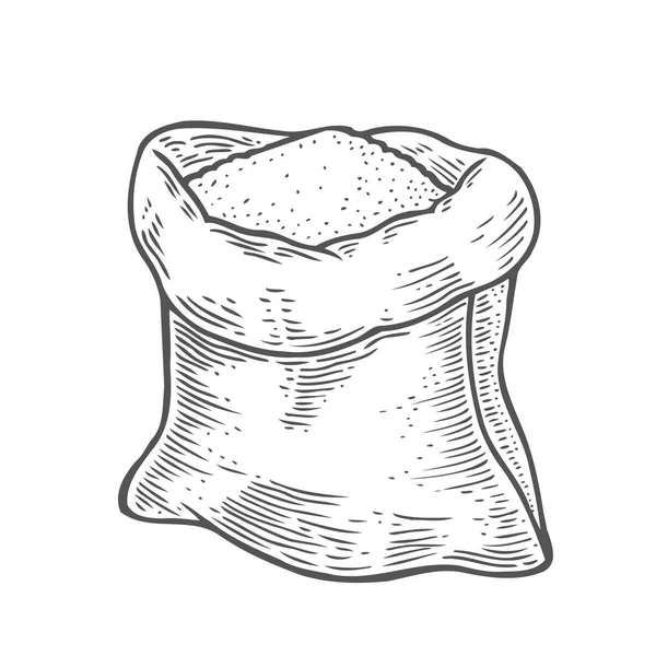 Saco com farinha integral ou açúcar —  Vetores de Stock