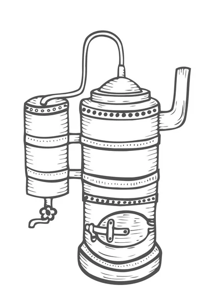 Destillationsapparaten skiss — Stock vektor