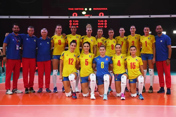 Budapest Hungary August 2019 Romanian National Team Pose Photos Netherlads ストック画像