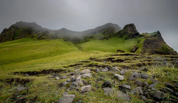 Neobvyklé Krajiny Islandu Poblíž Černé Písečné Pláže — Stock fotografie