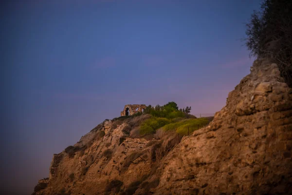 Mar Mediterrâneo Pôr Sol Israel Médio Oriente Costa Ashkelon — Fotografia de Stock