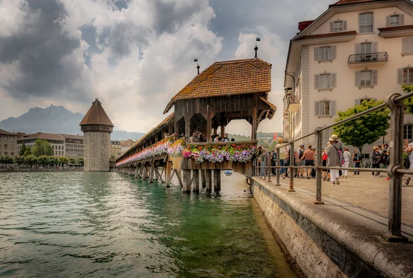 Városi Táj Lucerne Svájc Július 2019 — Stock Fotó