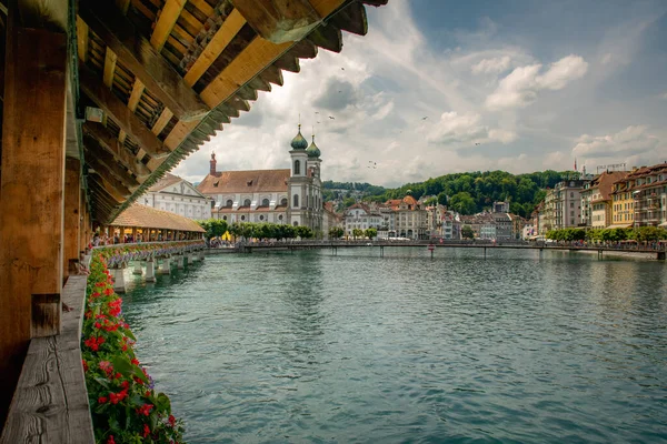 Városi Táj Lucerne Svájc Július 2019 — Stock Fotó
