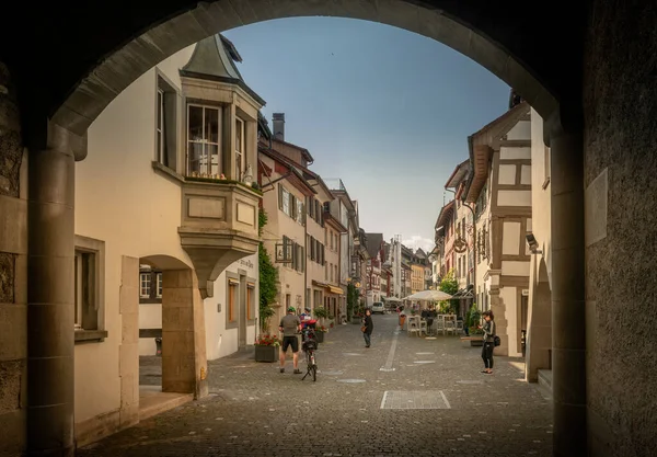 Stein Rhein Zwitserland Juli 2019 Middeleeuwse Gebouwen Een Straat Het — Stockfoto