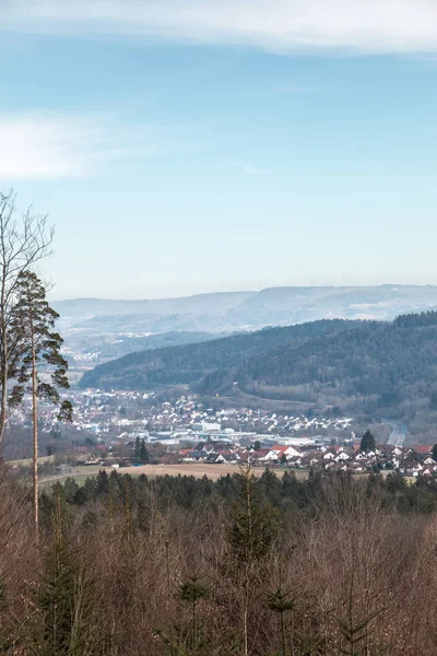Campos, colinas, florestas e civilização na Alemanha — Fotografia de Stock