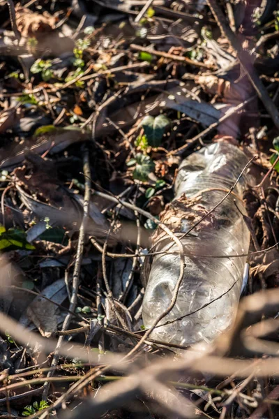 Пластикові Відходи Викинуті Посеред Природи — стокове фото