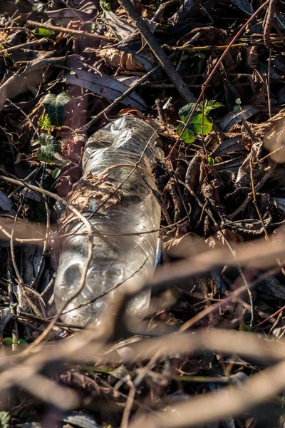 Plastik Atıklar Doğanın Ortasına Atılır — Stok fotoğraf