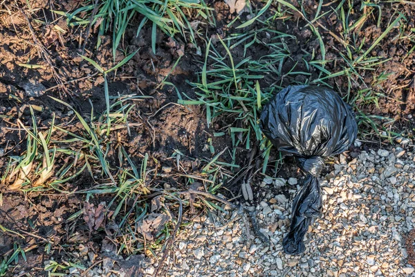 Sac Poubelle Pour Chien Jeté Pleine Nature — Photo