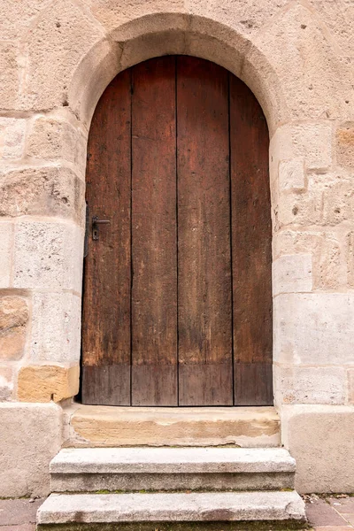 Antigua Puerta Madera Antiguo Edificio Histórico — Foto de Stock