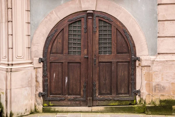 Antigua Puerta Madera Antiguo Edificio Histórico — Foto de Stock