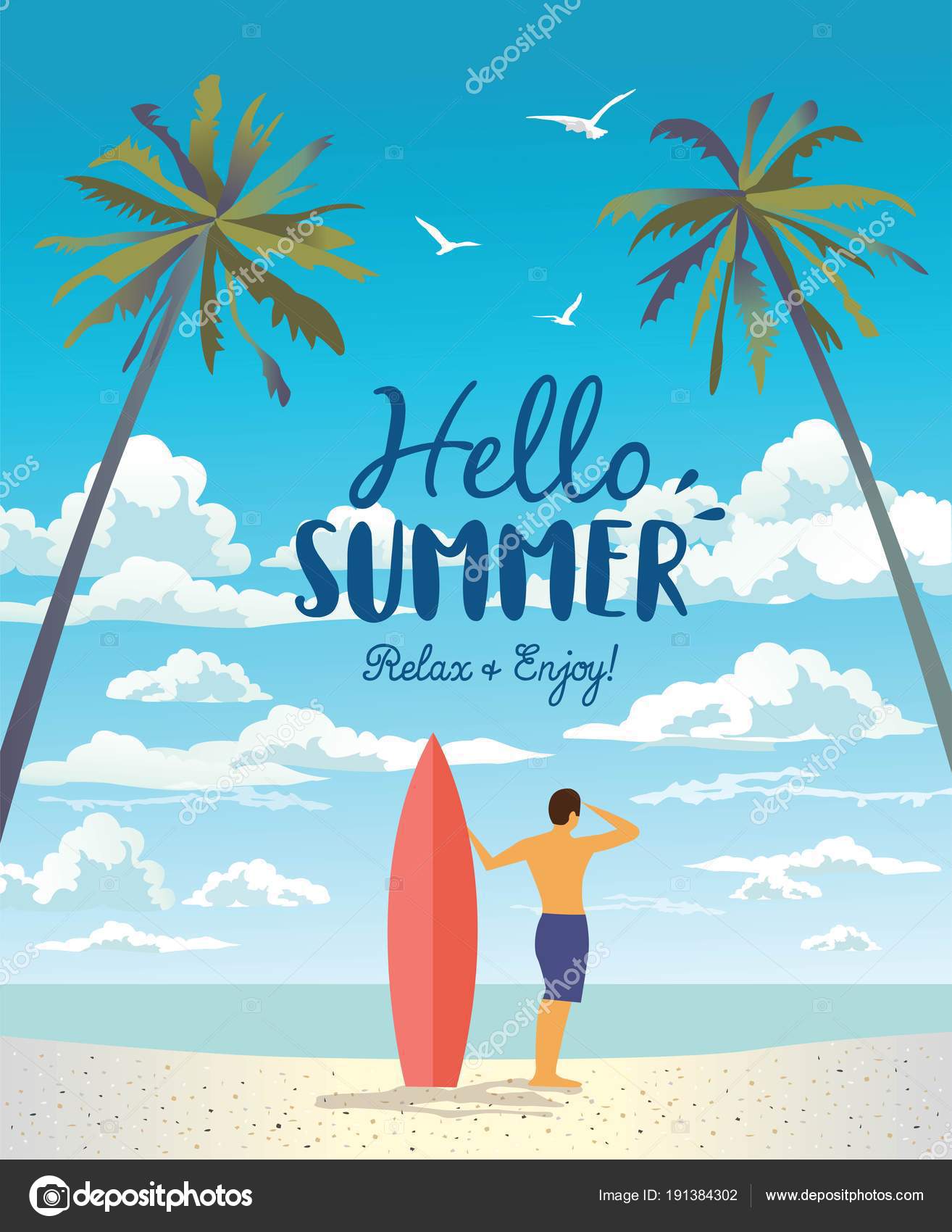Summer Holiday Poster Vector Illustration Stock Vector Summer Holiday Poster Vector Illustration Stock Vector