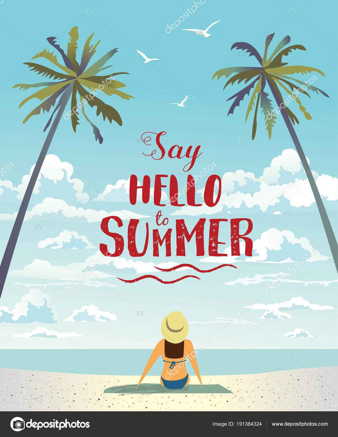 Summer Holiday Poster Vector Illustration Stock Vector Summer Holiday Poster Vector Illustration Stock Vector