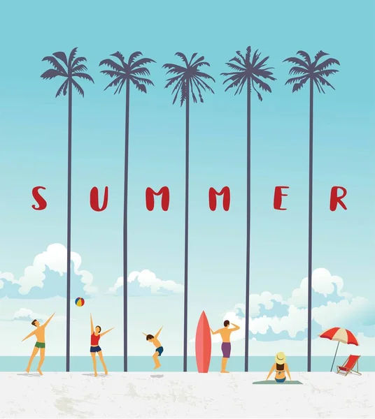 Summer Holiday Poster Vector Illustration — Stock Vector