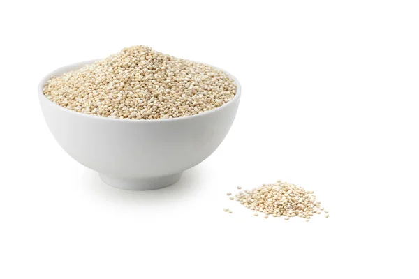 Quinoa bílá keramická mísa — Stock fotografie