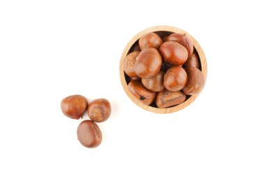 Kestane ahşap kase Üstten Görünüm