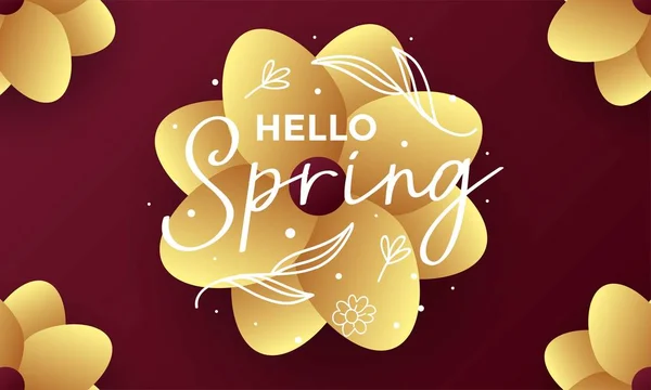Hello spring greeting card vector illustration — Stock Vector