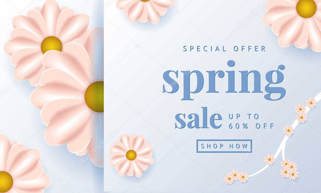 Spring sale background vector illustration
