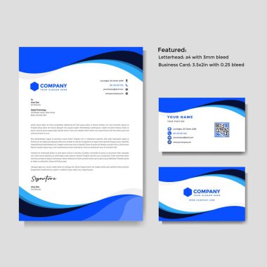 Profesyonel yaratıcı antet ve kartvizit şablonu