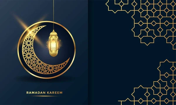 Ramadan Kareem Slami Tebrik Kartı Arkaplan Vektör Illüstrasyonuname — Stok Vektör