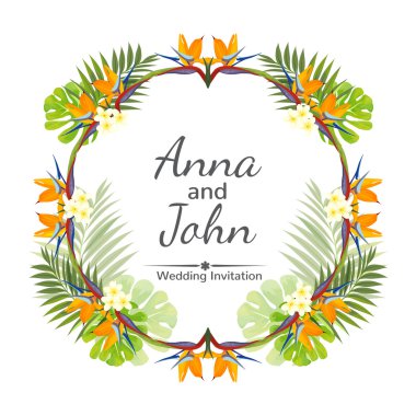 Düğün davet süsleme kartı. Vektör çizim.