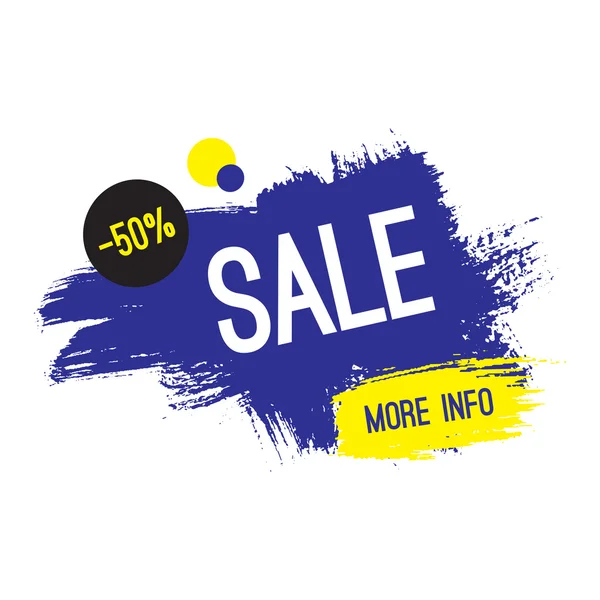 Advertising banner. Sale. 50 percent off. More info. — Stock Vector