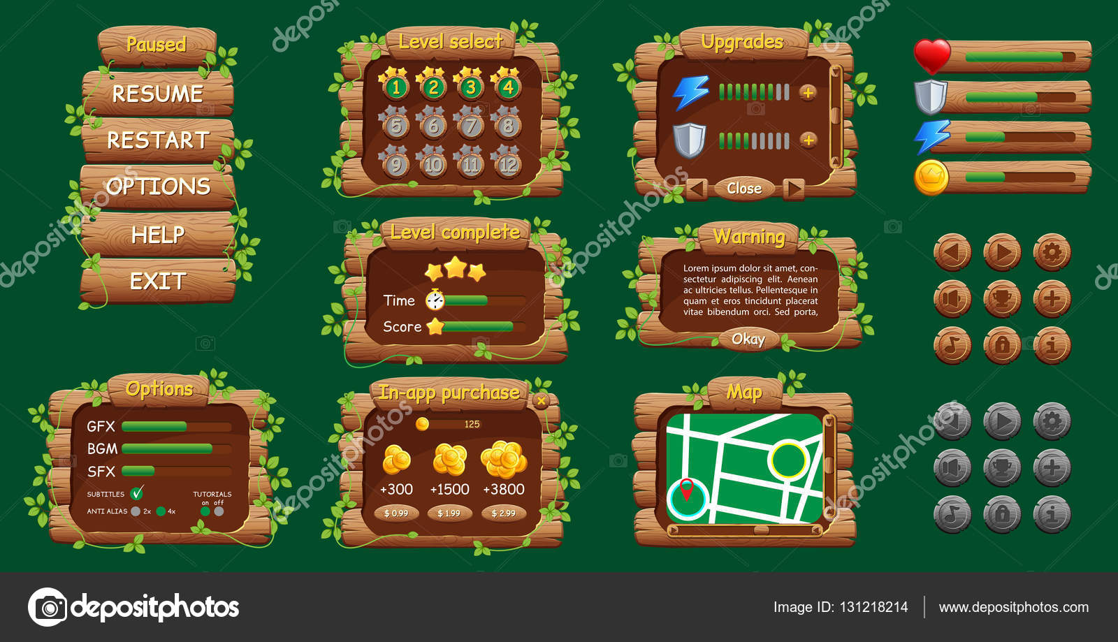 conjunto do jogos ícones para ui. vetor gui elementos para Móvel