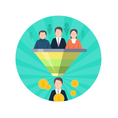 Hedef kitleye düz stil Seo simgesi. İnsanlar vektör