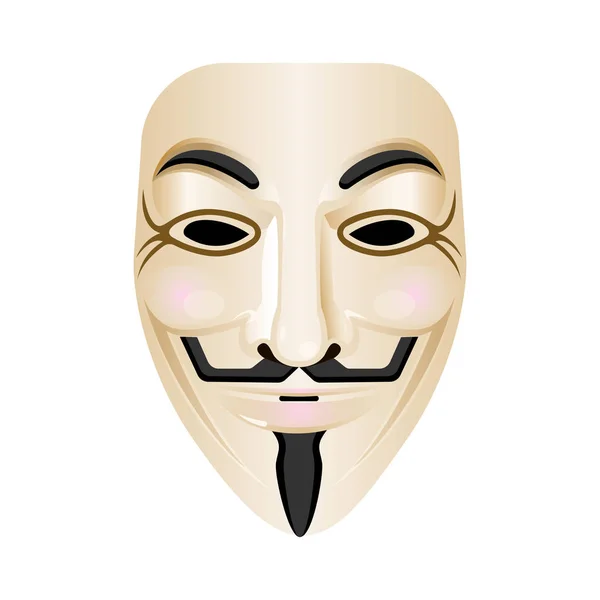 Hacker masker vector pictogram geïsoleerd op wit. Gestileerde afbeelding — Stockvector