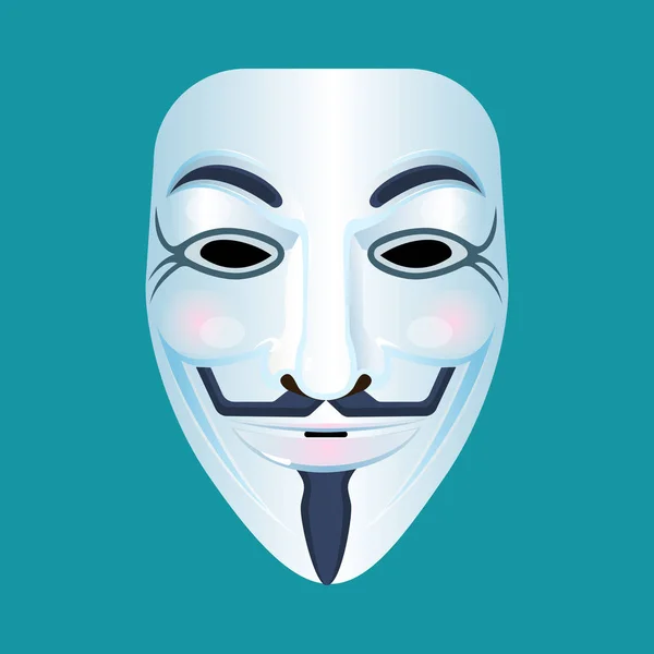 Guy Fawkes masken stiliserad skildring isolerade på blå. — Stock vektor