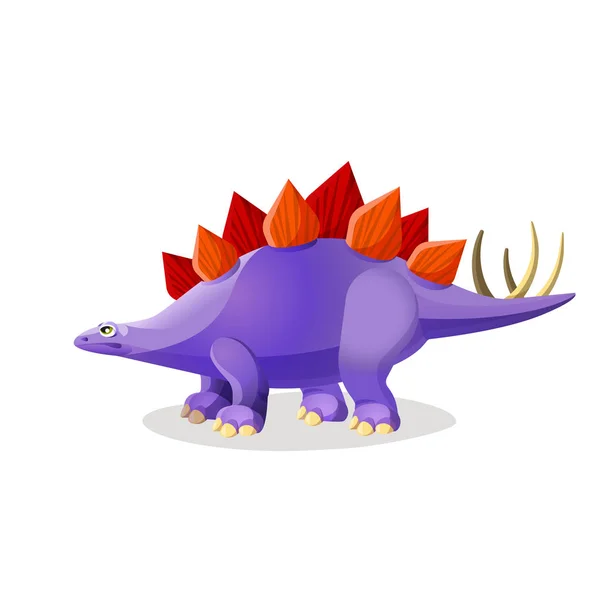 Stegosaurus aislado en blanco. Género de dinosaurio blindado — Vector de stock