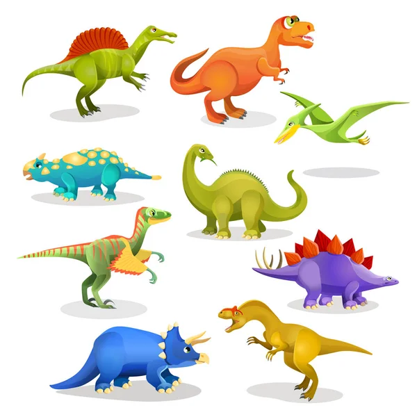 Sbírka prehistorických dinosaurů obyvatel. Vektor — Stockový vektor