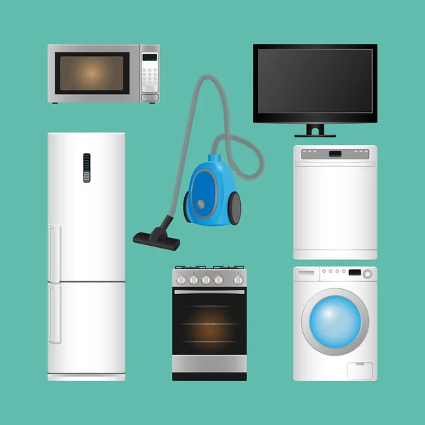 Set van huishoudelijke apparaten. Moderne keuken apparaten. — Stockvector