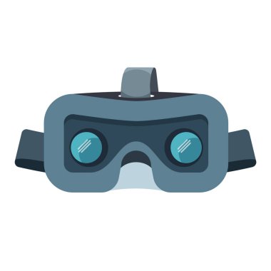 Vr kulaklık beyaz izole. Stereoskopik sanal gerçeklik vektör çizim