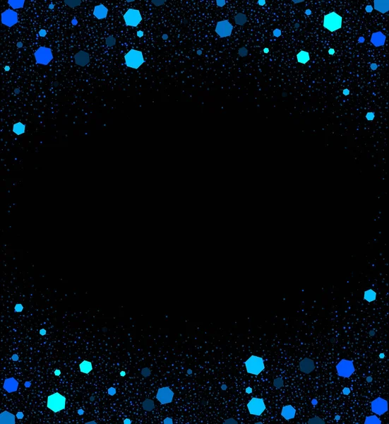 Schwarzer Hintergrund mit wenig glänzenden dunklen und hellblauen Elementen — Stockvektor