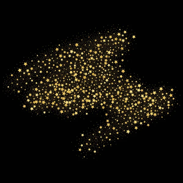 Bakgrund med gyllene lysande stjärnor i mitten av vektorillustration — Stock vektor
