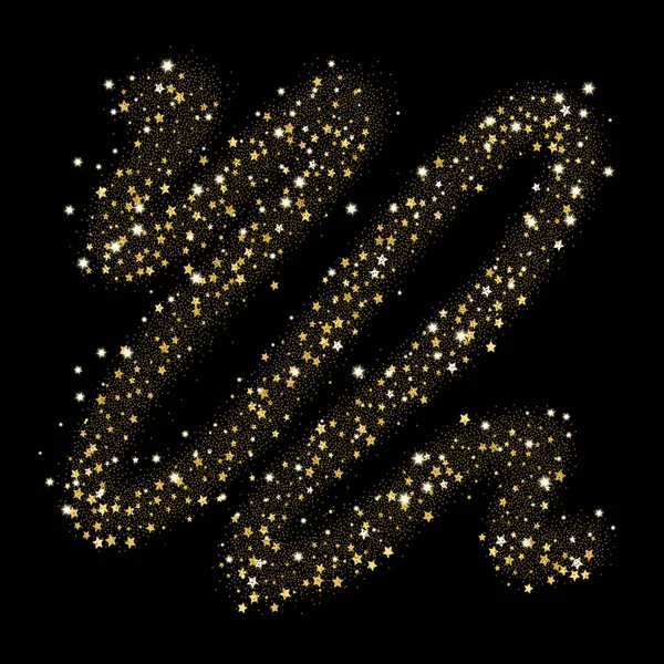 Kuyruklu yıldız kuyruk hareketiyle tinsel yıldız tozu bırakarak arka plan — Stok Vektör