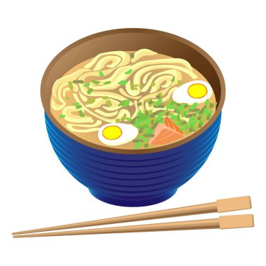 Japon geleneksel yemekleri ramen çorba derin kase ve sopa