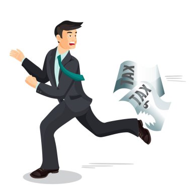 Vergiden kaçan adam. Vergi kaçmak, ödenmemesi kavramı.