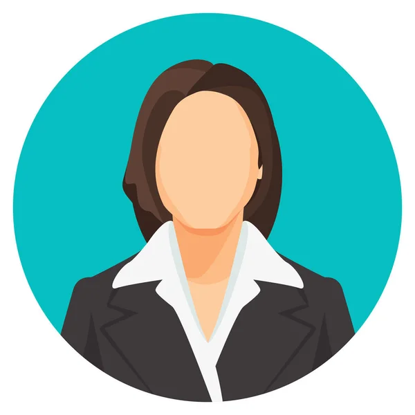 Avatar Geschäftsfrau Porträts in vier Kreisen. Vektor Benutzerbilder — Stockvektor