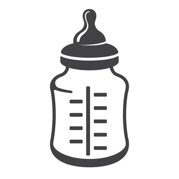 Ícone de garrafa de bebê isolado no fundo branco. Ilustração vetorial realista — Vetor de Stock