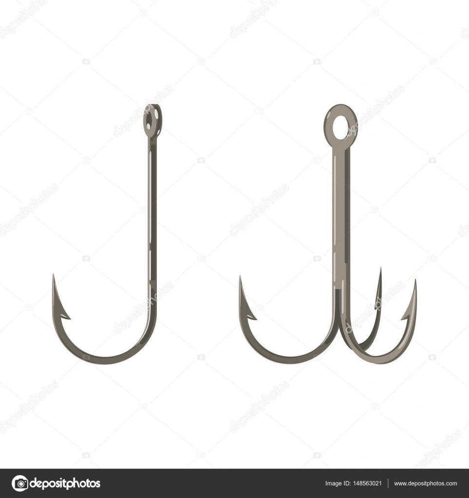 Two Fishing Hooks Icon Fisherman Equipment Sign Stock Vector by ©godruma  148563021