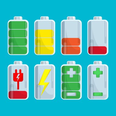 Pil olarak mavi izole adımlarla ayarla