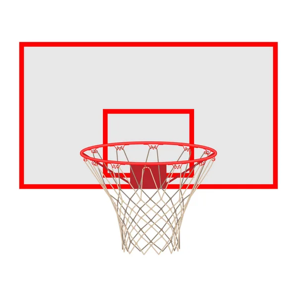 Basketball cerceau sur le panneau arrière isolé sur fond blanc — Image vectorielle