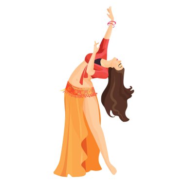 Dansöz kız beyaz izole. Profesyonel Kafkas kadın dans