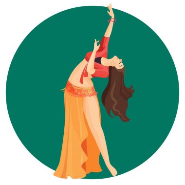 Dansöz kız beyaz izole. Profesyonel Kafkas kadın dans