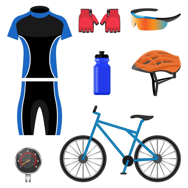 Conjunto de iconos de bicicleta ilustración vectorial aislado sobre fondo blanco . — Vector de stock