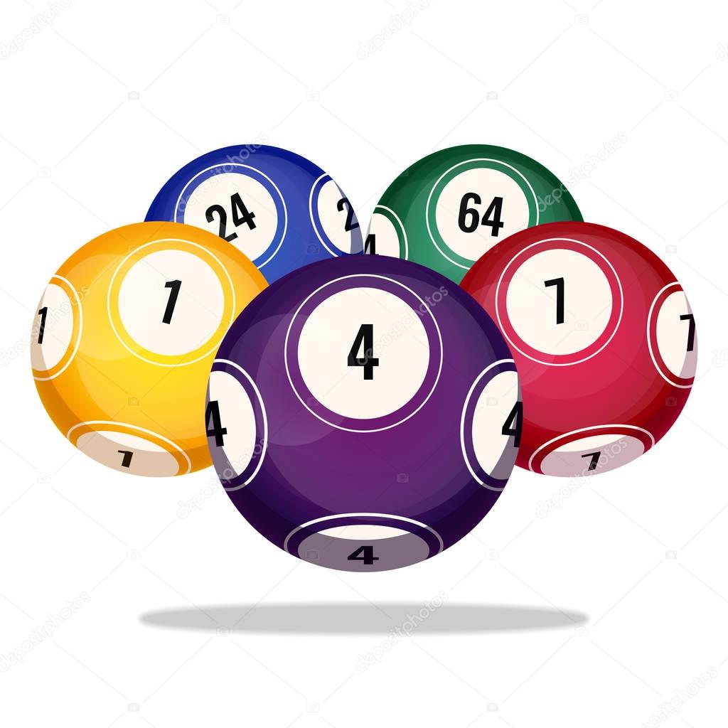 Bingo balls icons realistic vector illustration isolated on white