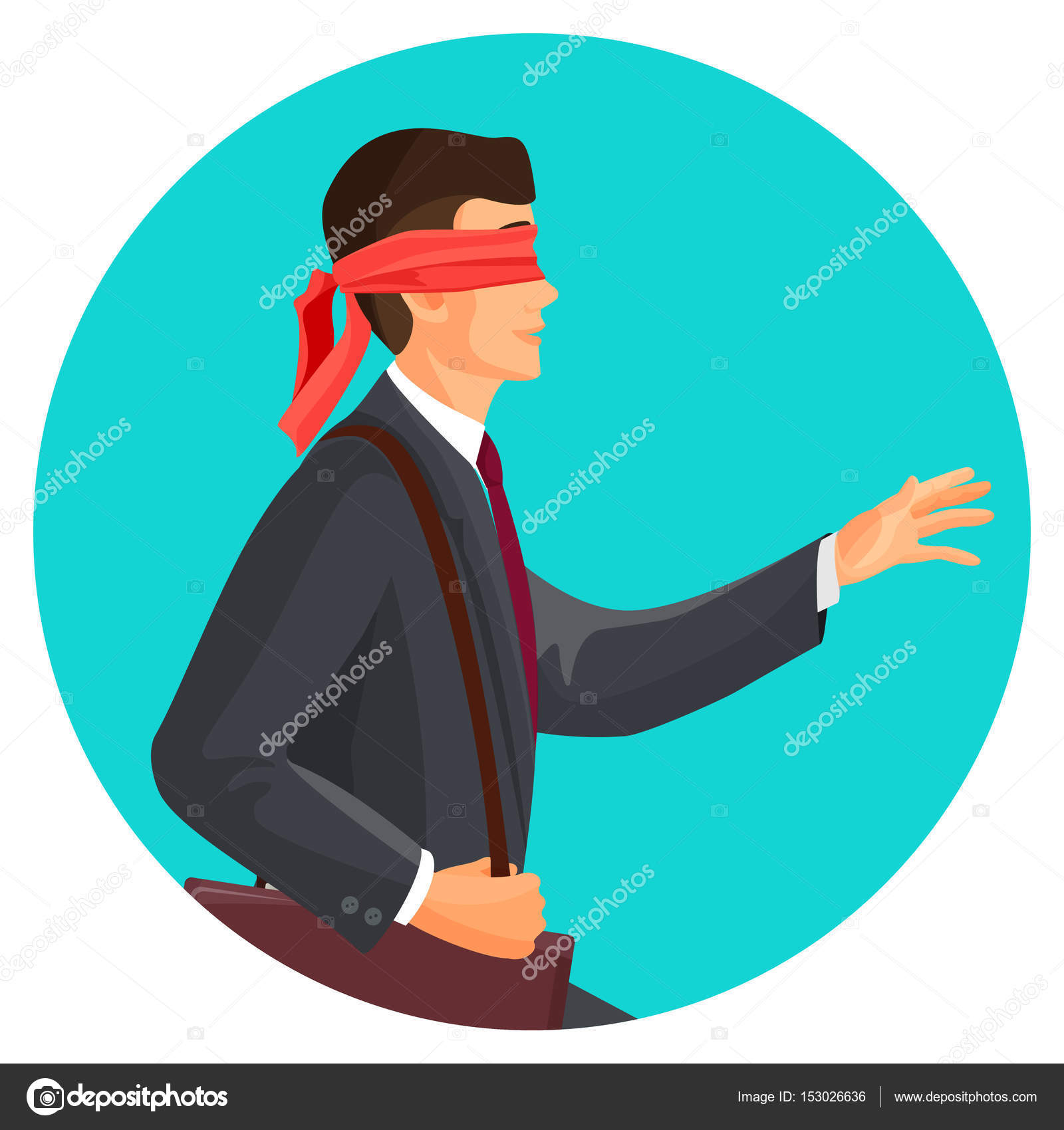 Blindfolded cartoon man Royalty Free Vector Image